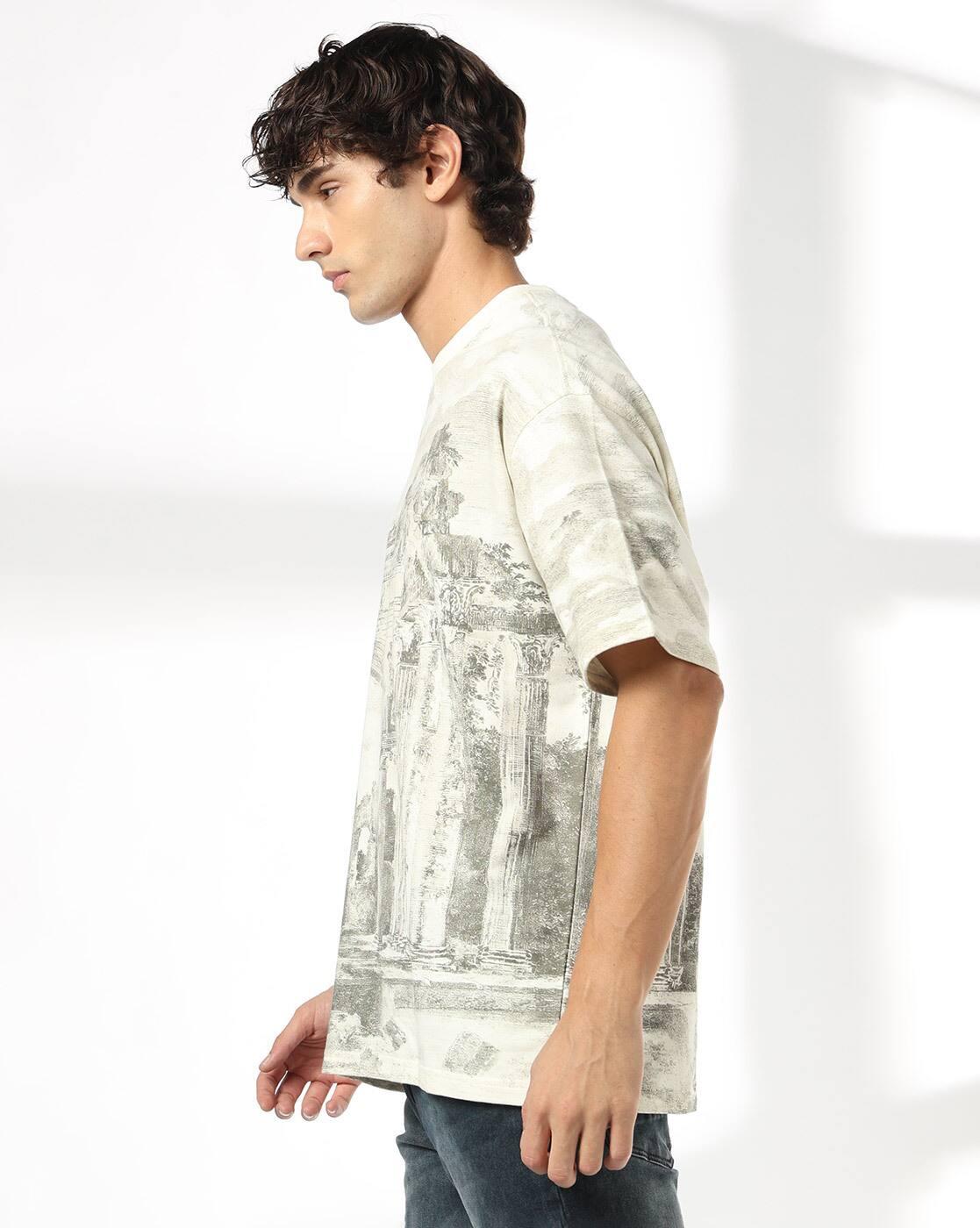 DNMX | Men All-Over Print Boxy Fit Crew-Neck T-Shirt|1