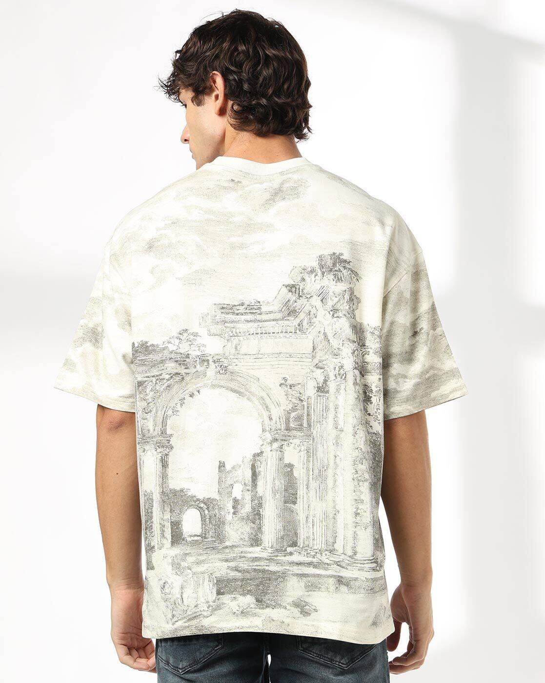 DNMX | Men All-Over Print Boxy Fit Crew-Neck T-Shirt|2