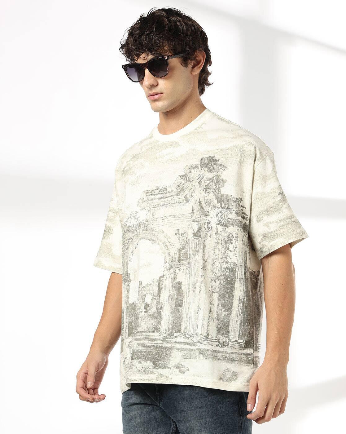 DNMX | Men All-Over Print Boxy Fit Crew-Neck T-Shirt|3