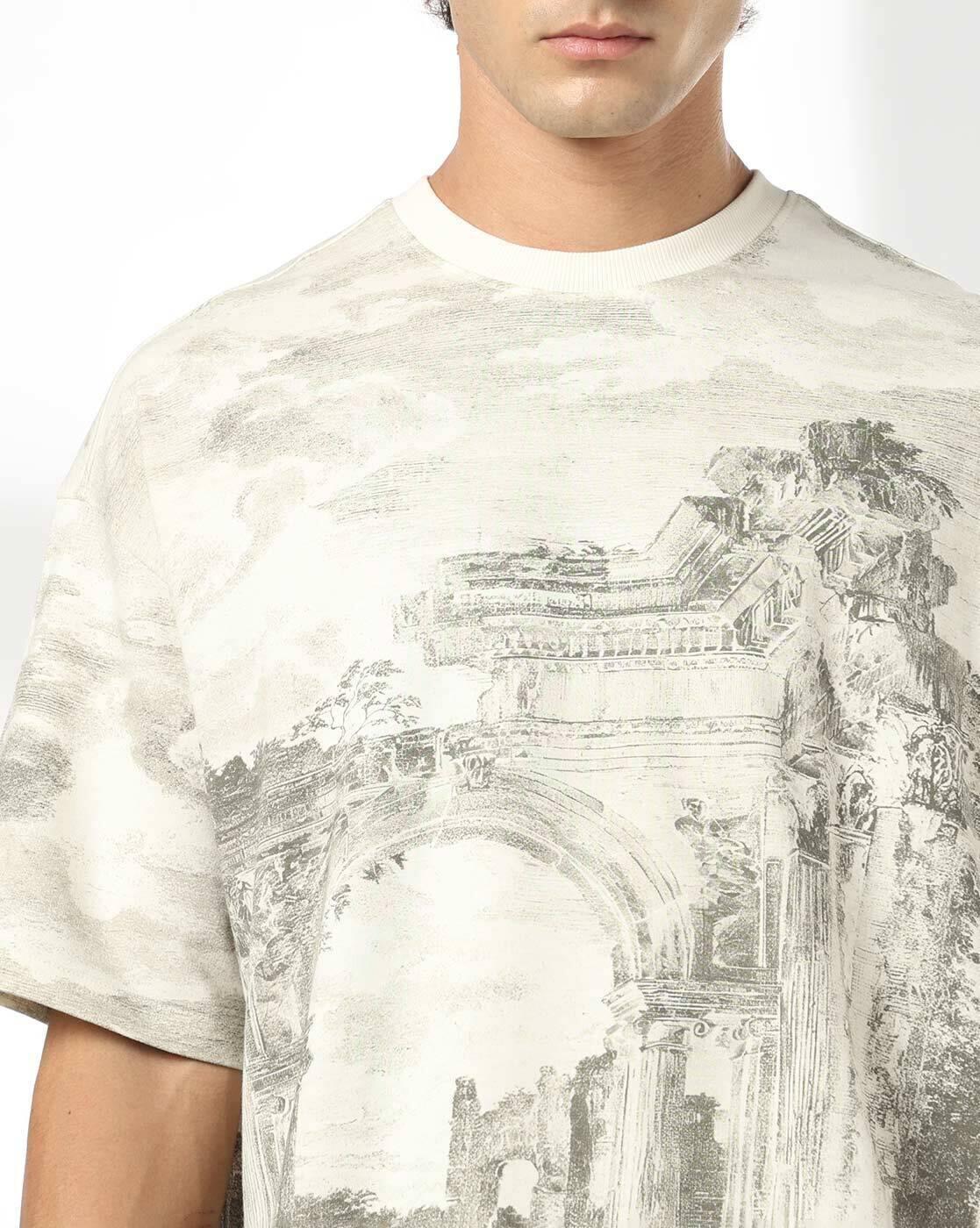 DNMX | Men All-Over Print Boxy Fit Crew-Neck T-Shirt|4