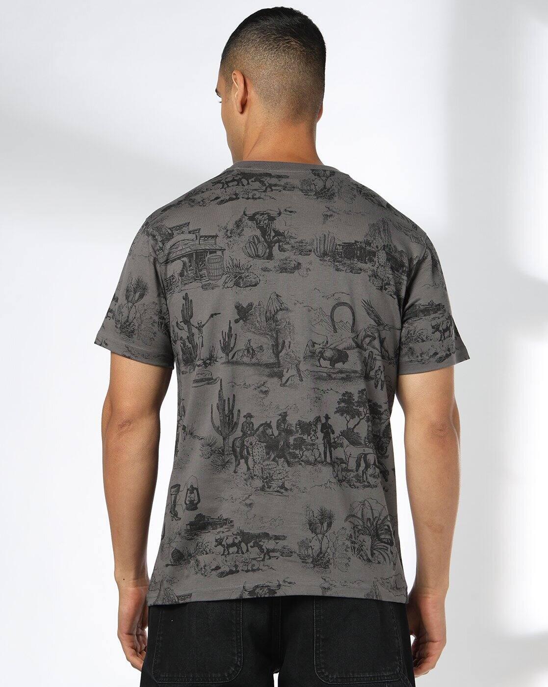 DNMX | Men Graphic Print Regular Fit Crew-Neck T-Shirt|2