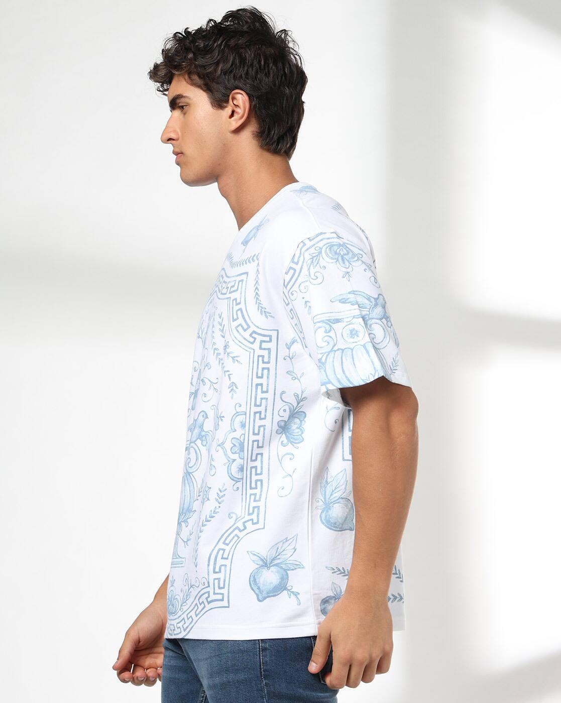 DNMX | Men Graphic Print Boxy Fit Crew-Neck T-Shirt|1