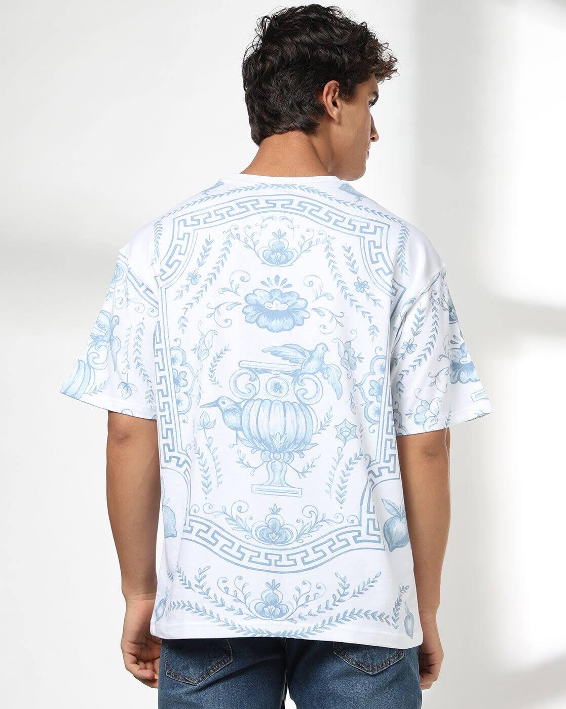 DNMX | Men Graphic Print Boxy Fit Crew-Neck T-Shirt|2