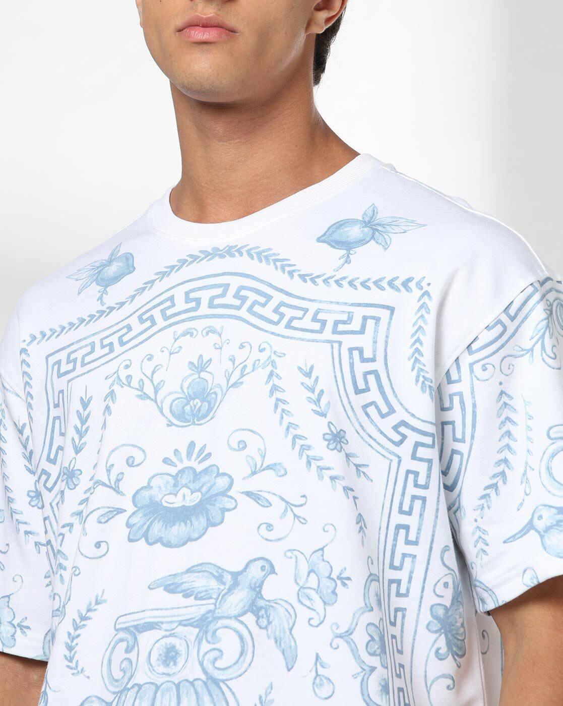DNMX | Men Graphic Print Boxy Fit Crew-Neck T-Shirt|4