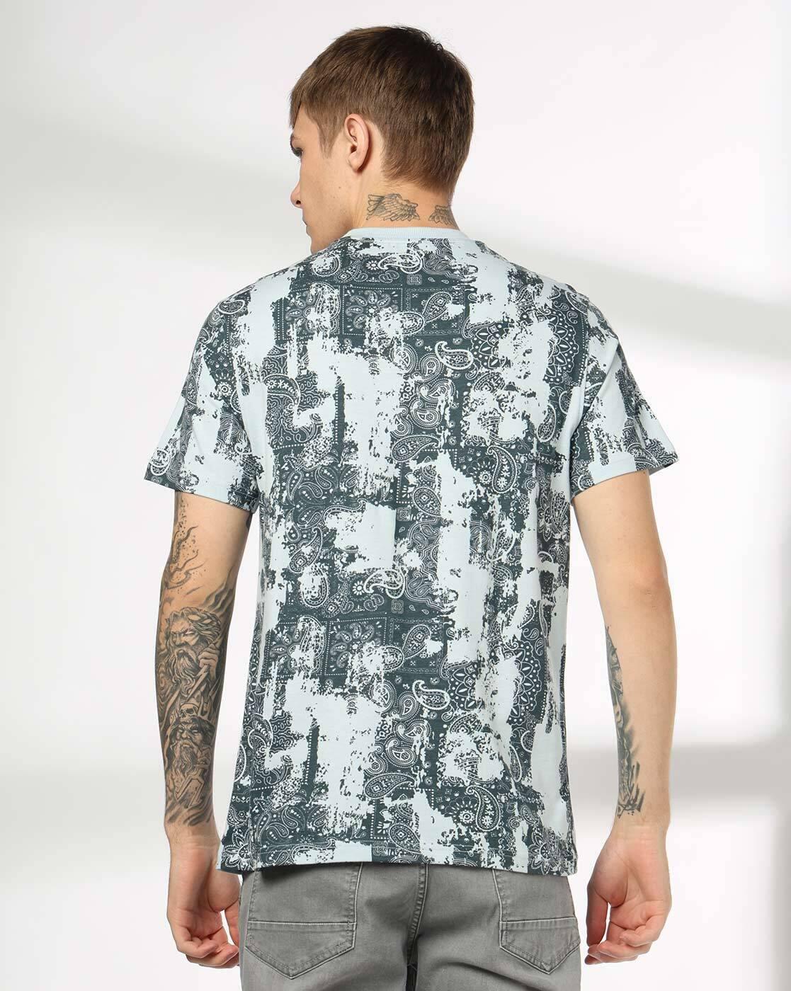 DNMX | Men All-Over Print Regular Fit Crew-Neck T-Shirt|2