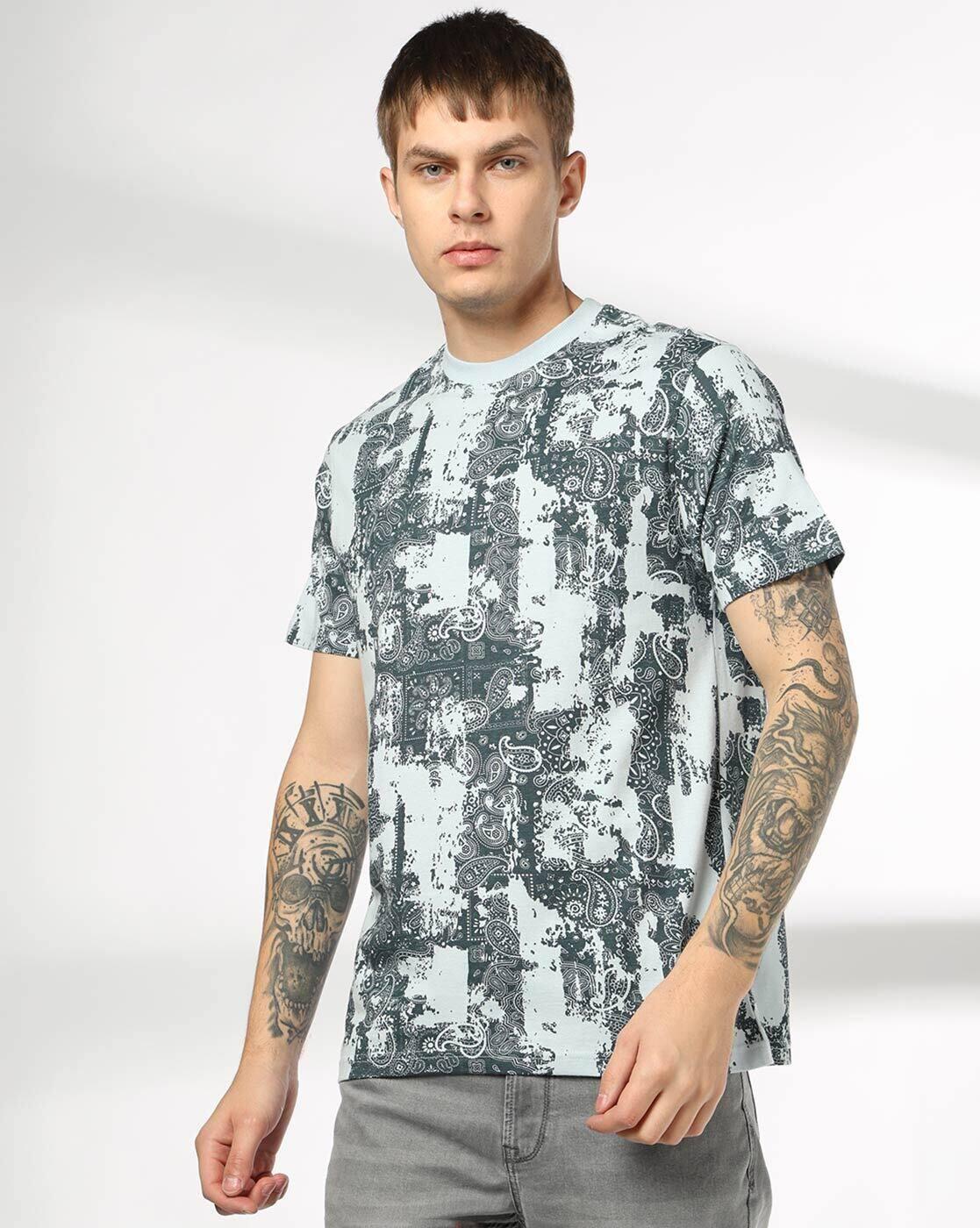 DNMX | Men All-Over Print Regular Fit Crew-Neck T-Shirt|3