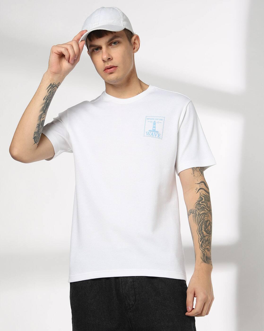 DNMX | Men Relaxed Fit Crew-Neck T-Shirt|0