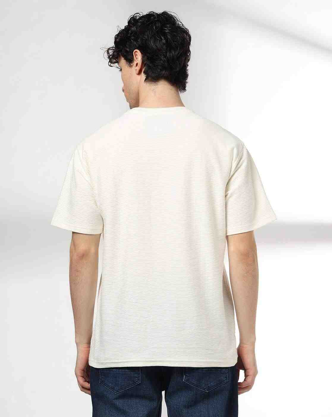 DNMX | Men Ribbed Relaxed Fit Crew-Neck T-Shirt|2