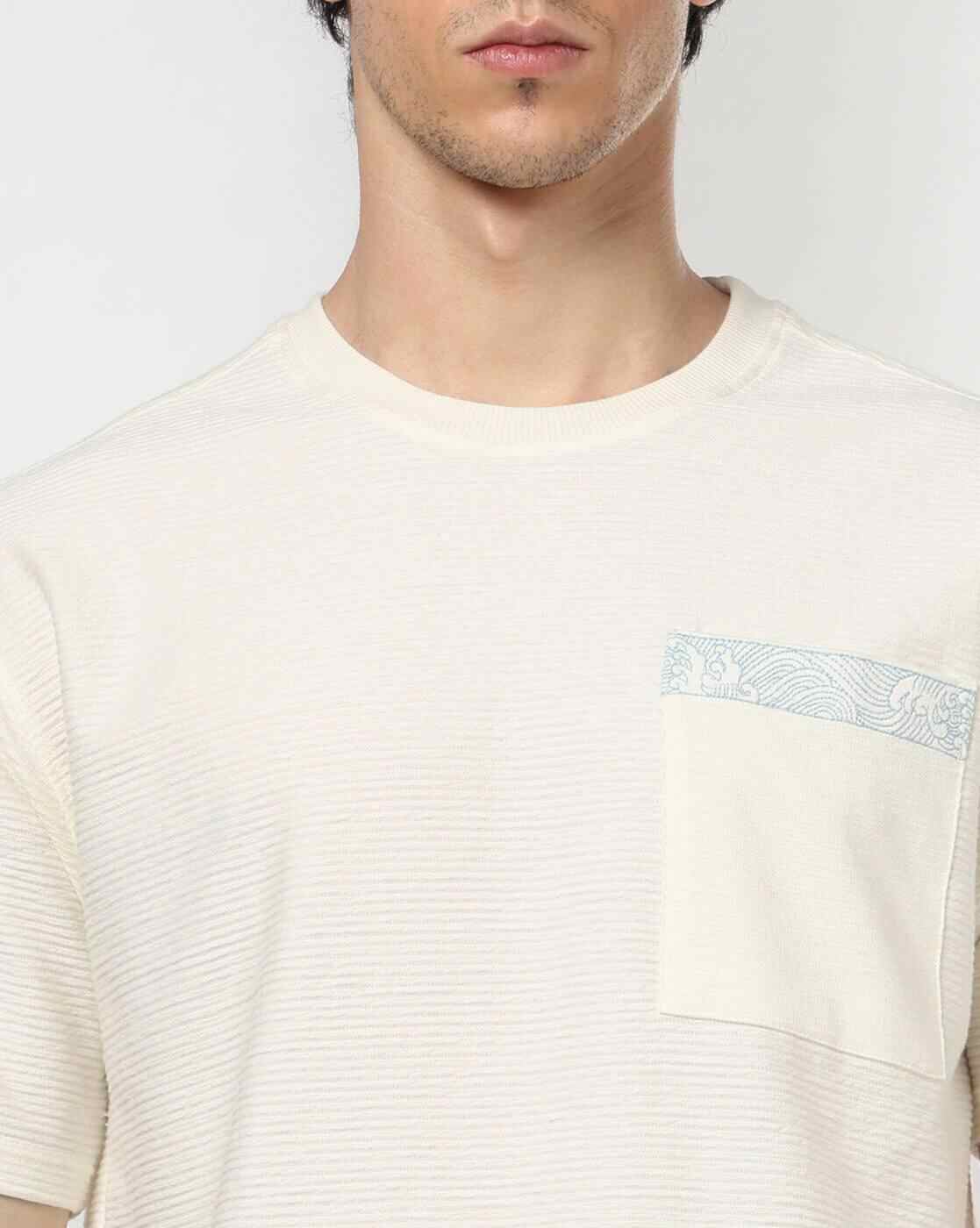 DNMX | Men Ribbed Relaxed Fit Crew-Neck T-Shirt|3