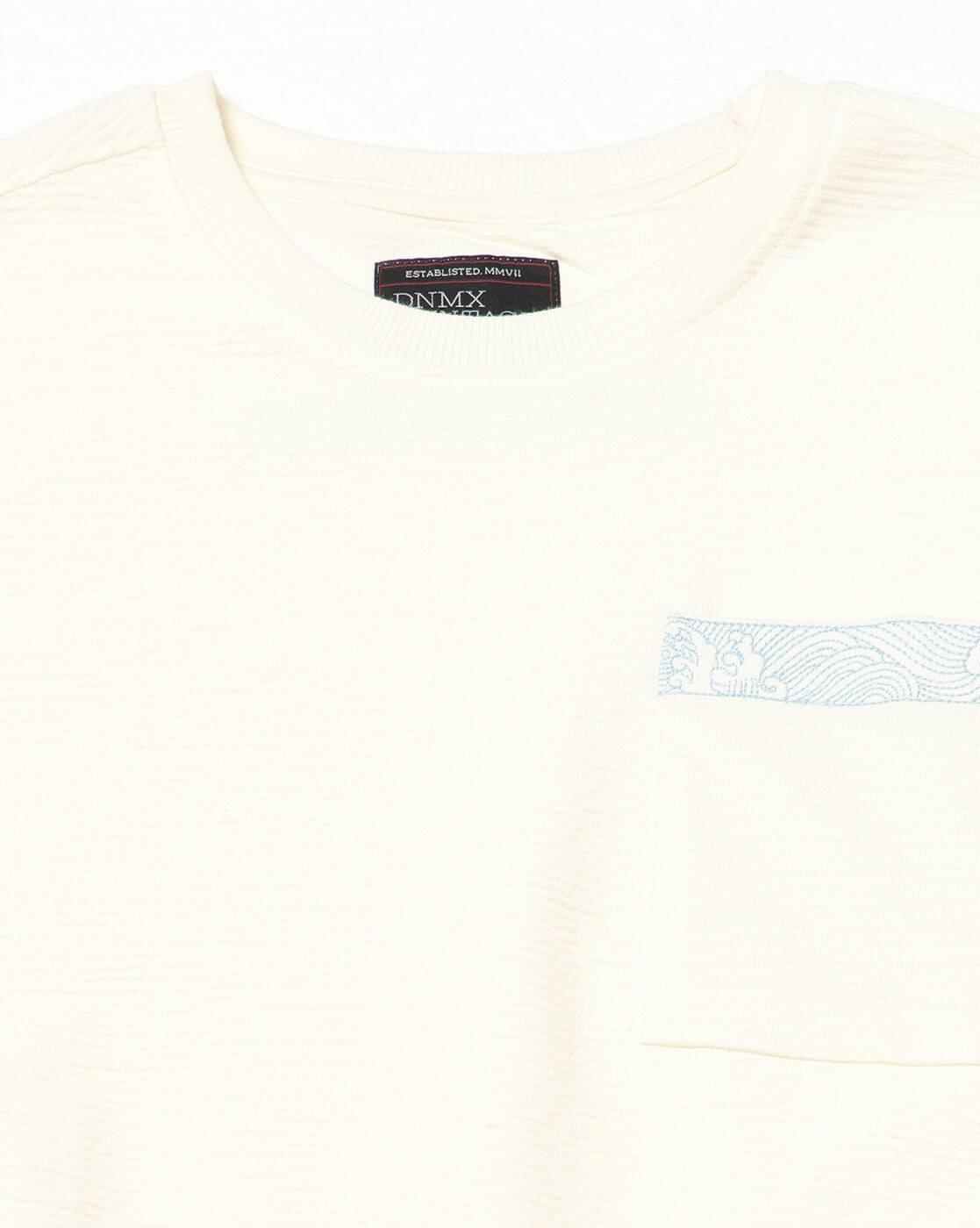 DNMX | Men Ribbed Relaxed Fit Crew-Neck T-Shirt|4