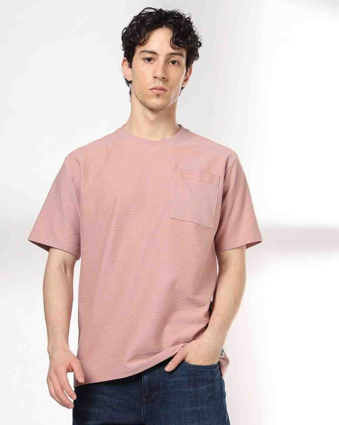 DNMX | Men Ribbed Relaxed Fit Crew-Neck T-Shirt|0