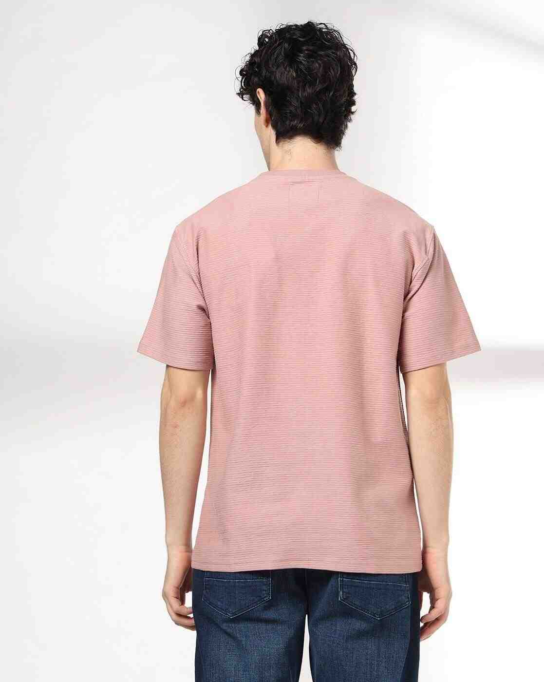 DNMX | Men Ribbed Relaxed Fit Crew-Neck T-Shirt|2