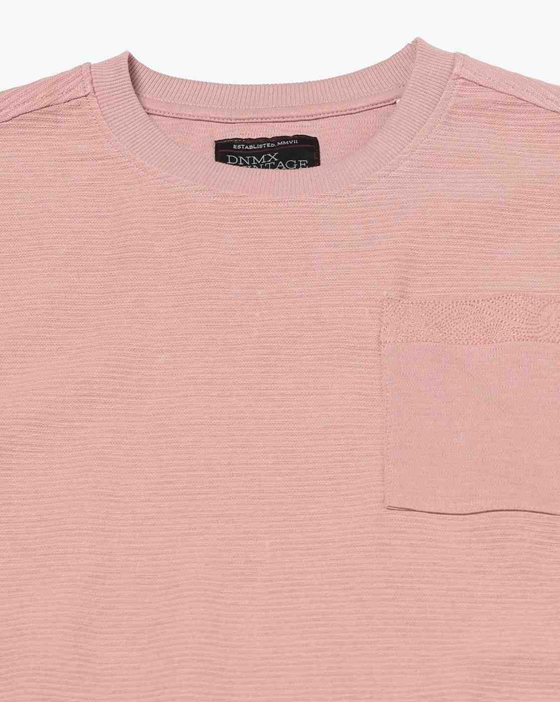DNMX | Men Ribbed Relaxed Fit Crew-Neck T-Shirt|4