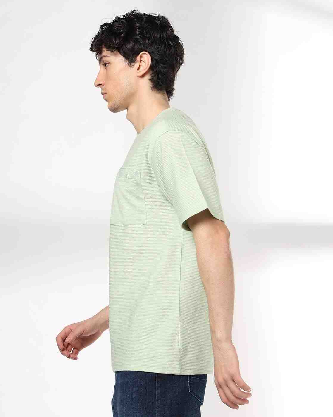 DNMX | Men Ribbed Relaxed Fit Crew-Neck T-Shirt|1