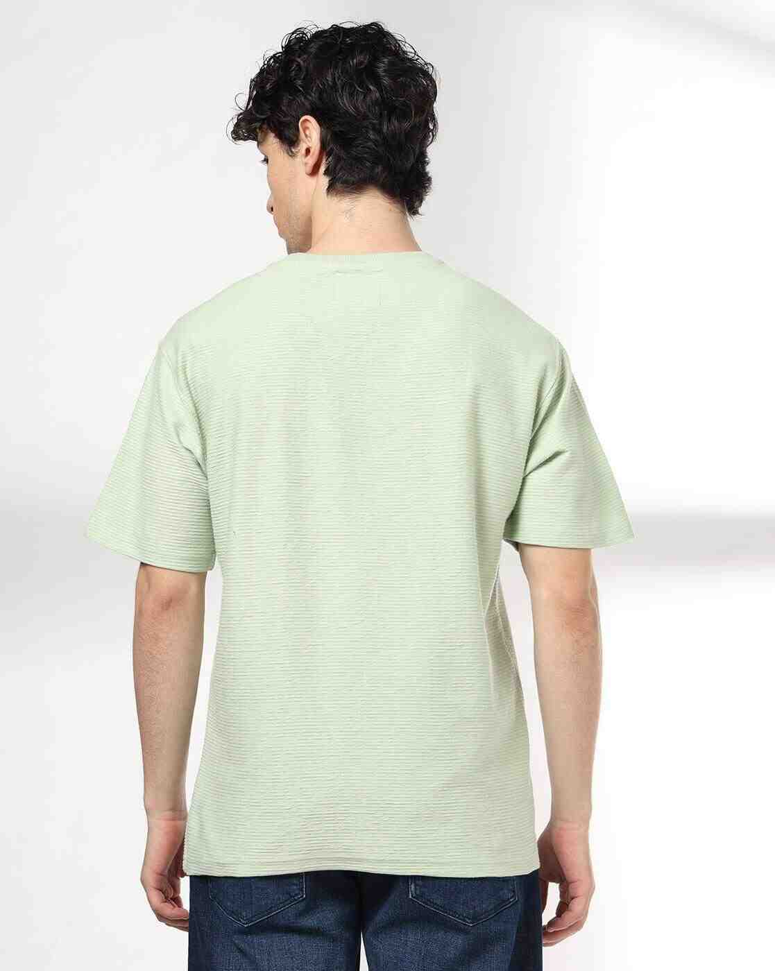 DNMX | Men Ribbed Relaxed Fit Crew-Neck T-Shirt|2
