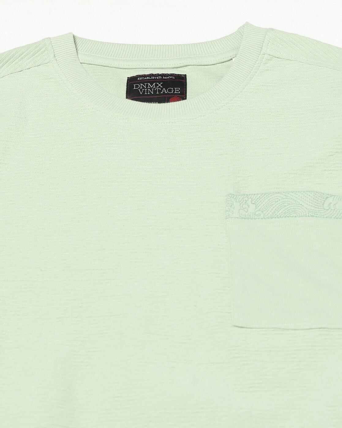 DNMX | Men Ribbed Relaxed Fit Crew-Neck T-Shirt|4
