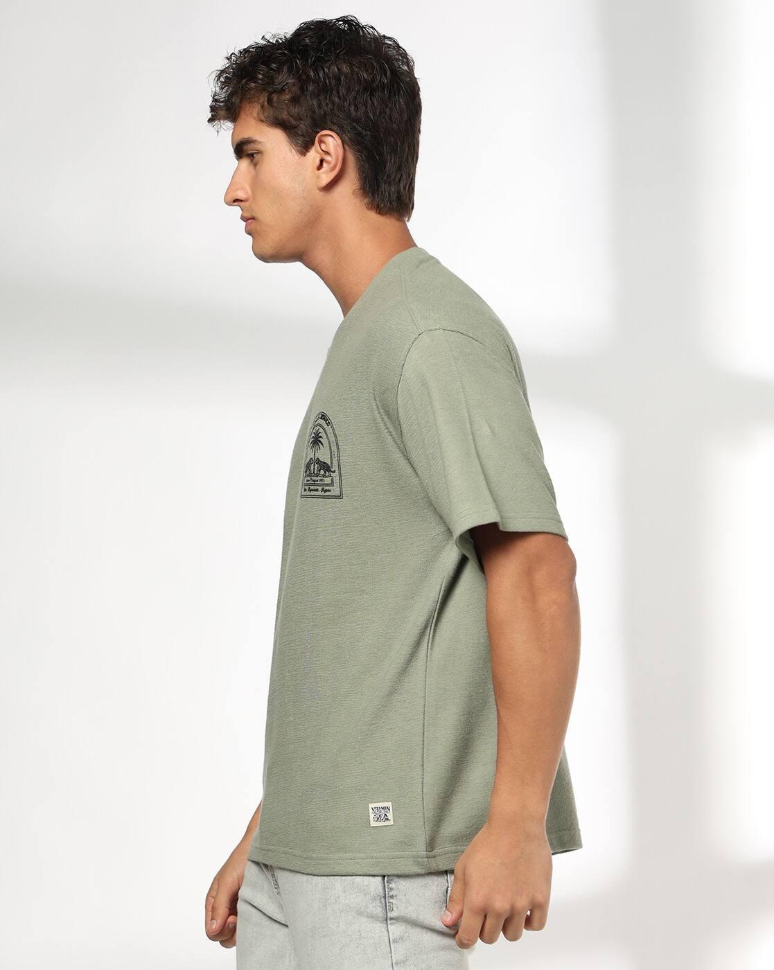 DNMX | Men Boxy Fit Crew-Neck T-Shirt|1