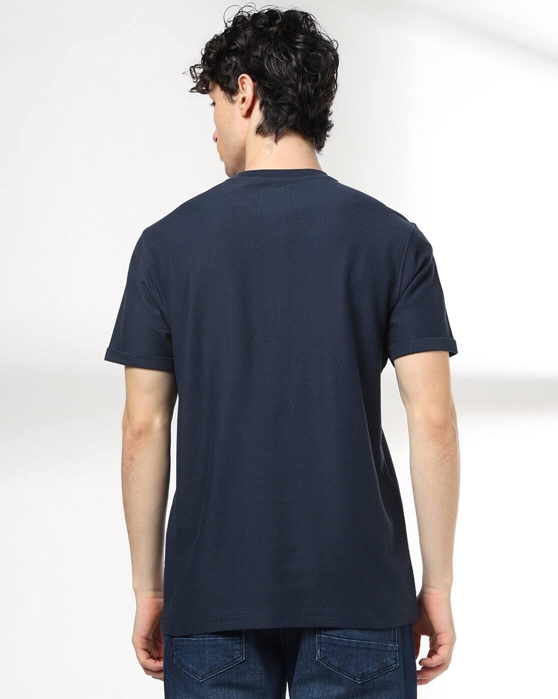 DNMX | Men Regular Fit Henley T-Shirt|2