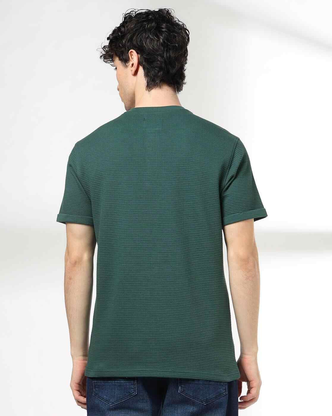 DNMX | Men Regular Fit Henley-Neck T-Shirt|2