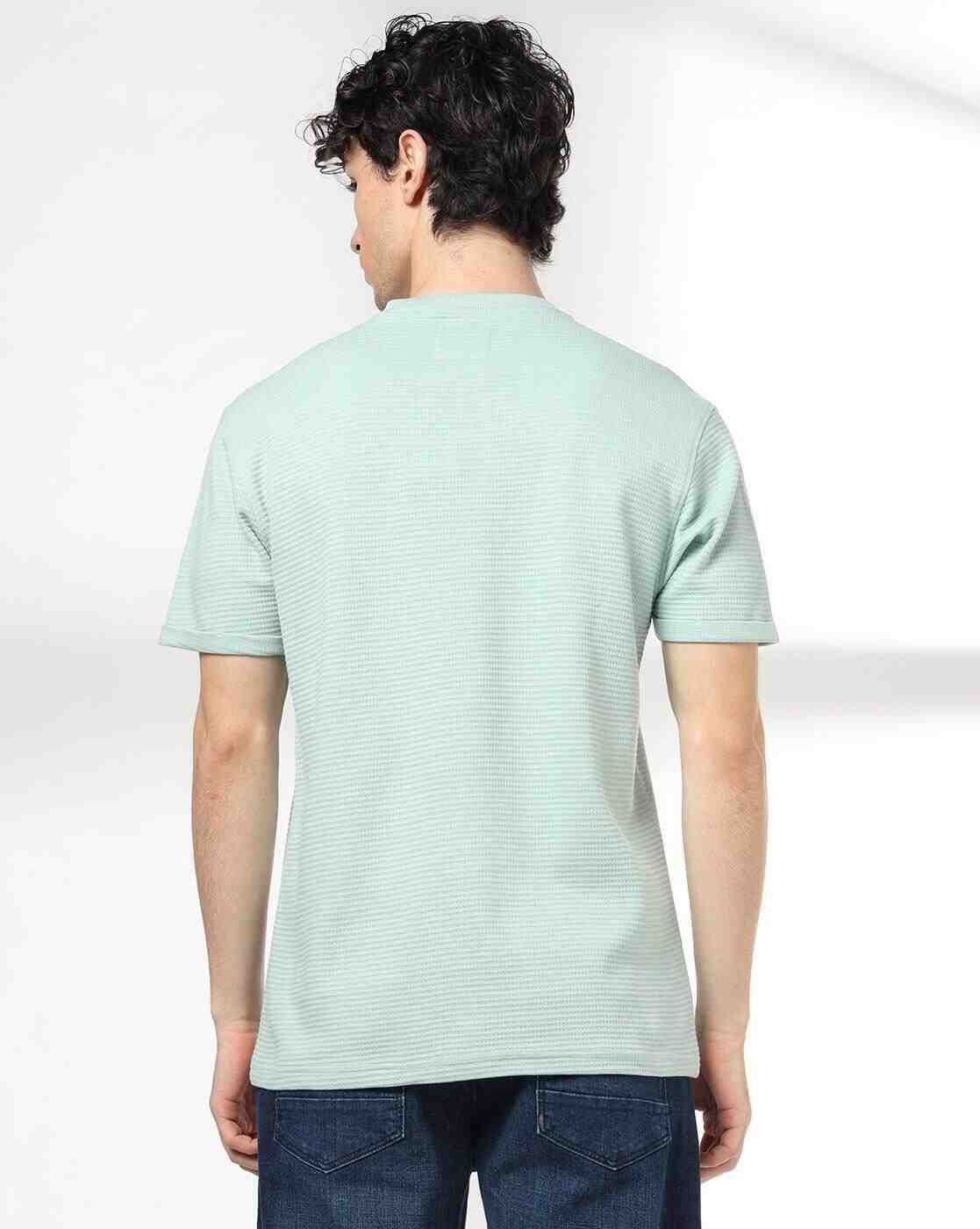 DNMX | Men Regular Fit Henley-Neck T-Shirt|2