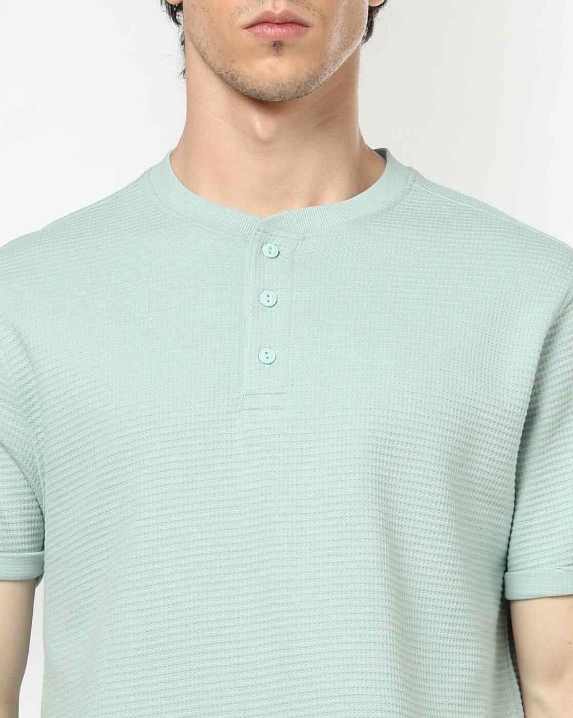 DNMX | Men Regular Fit Henley-Neck T-Shirt|3