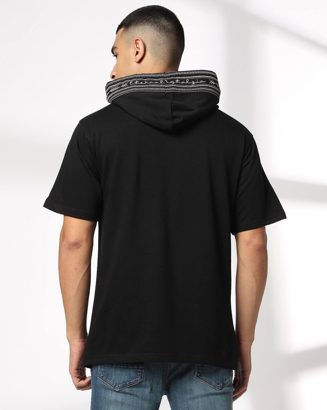 DNMX | Men Embroidered Relaxed Fit Hooded T-Shirt|2