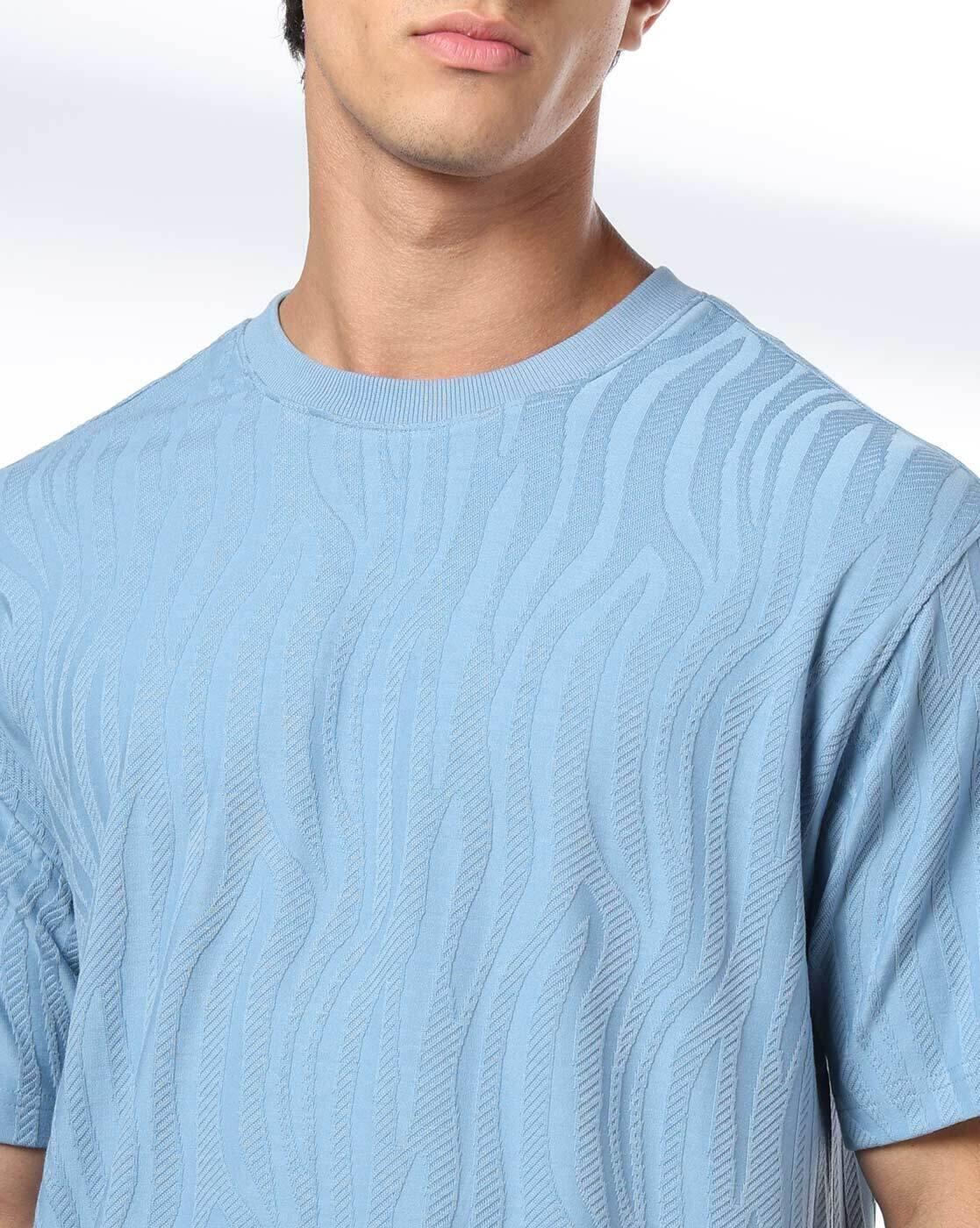 DNMX | Men Patterned Relaxed Fit Crew-Neck T-Shirt|4