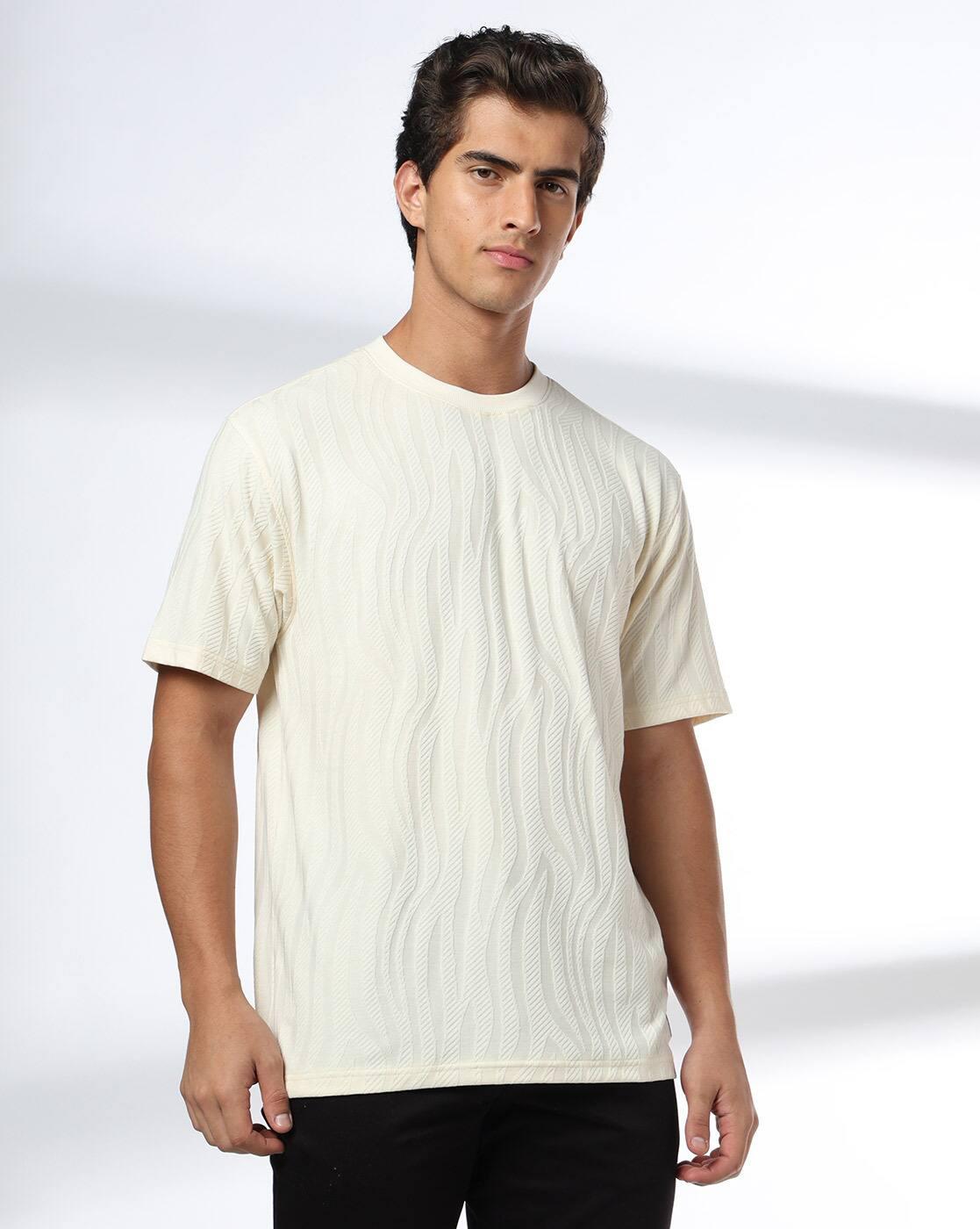 Men Patterned Relaxed Fit Crew-Neck T-Shirt
