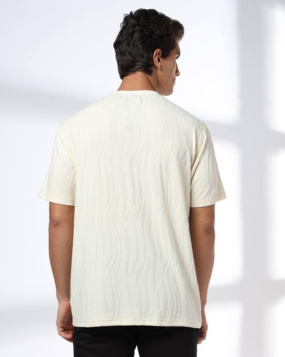 DNMX | Men Patterned Relaxed Fit Crew-Neck T-Shirt|2