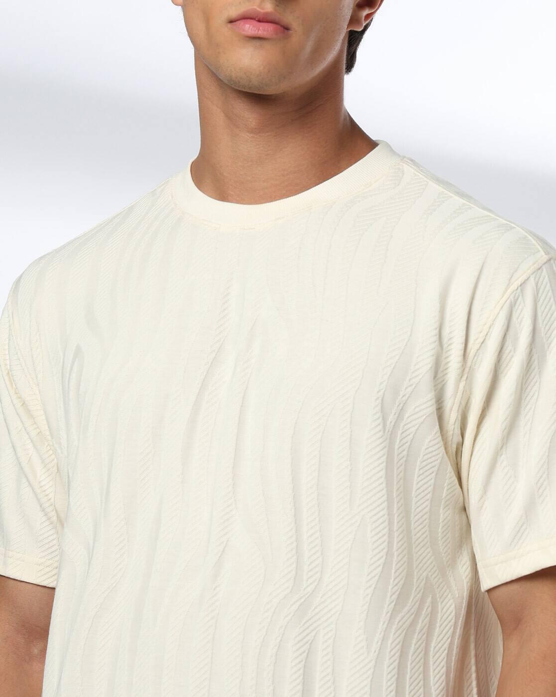 DNMX | Men Patterned Relaxed Fit Crew-Neck T-Shirt|3