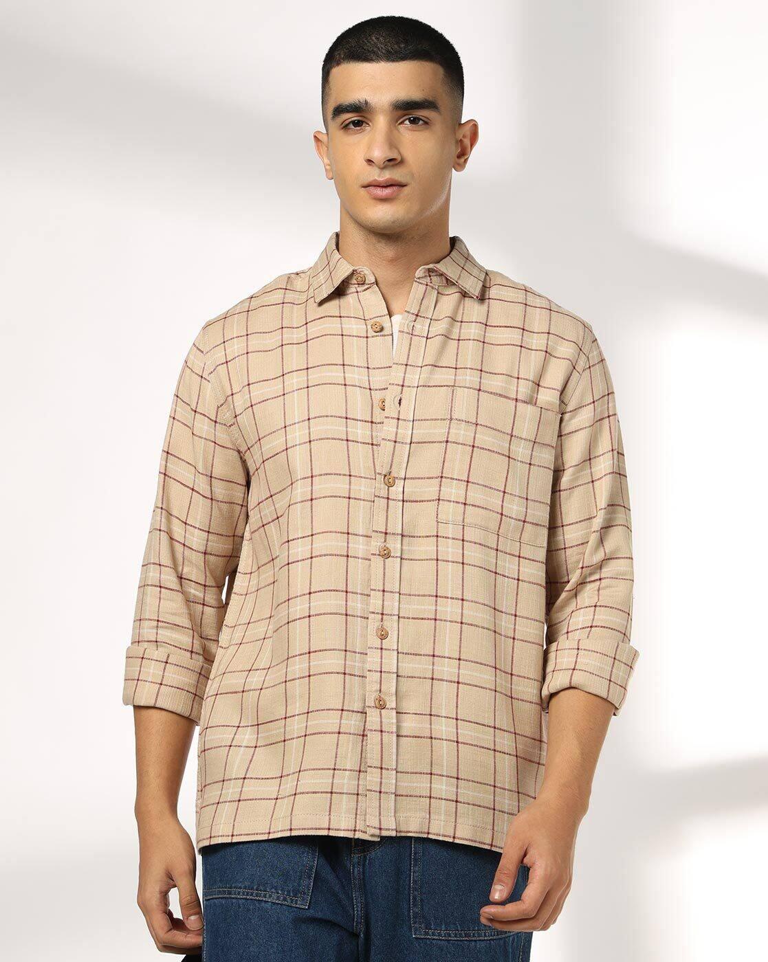 DNMX | Men Checked Regular Fit Shirt|4