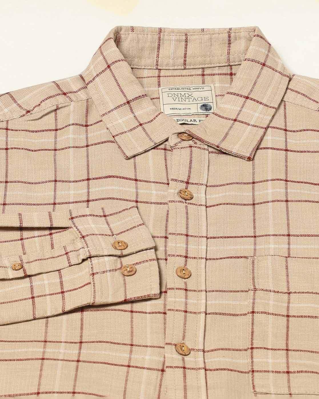 DNMX | Men Checked Regular Fit Shirt|6