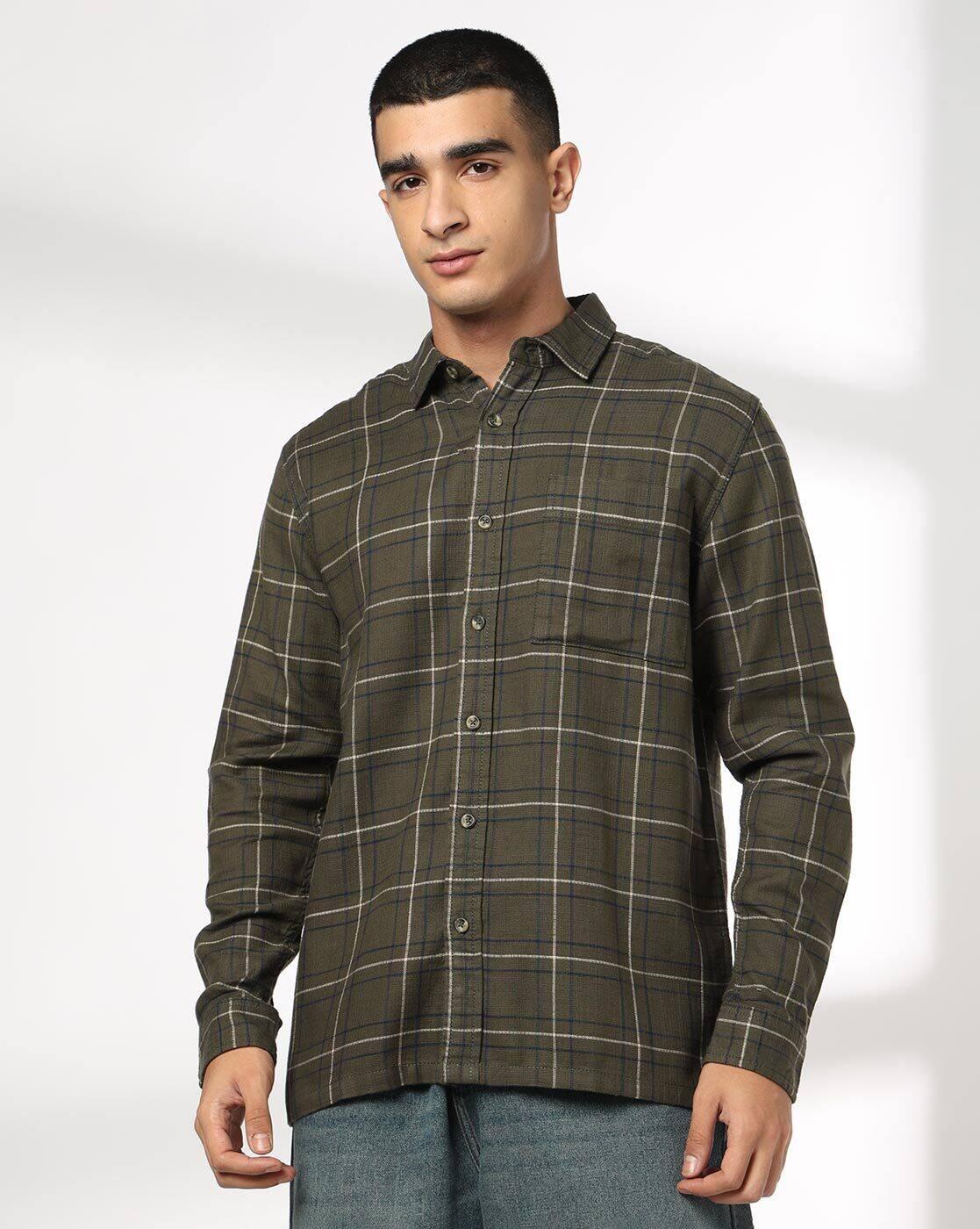 DNMX | Men Checked Regular Fit Shirt|3