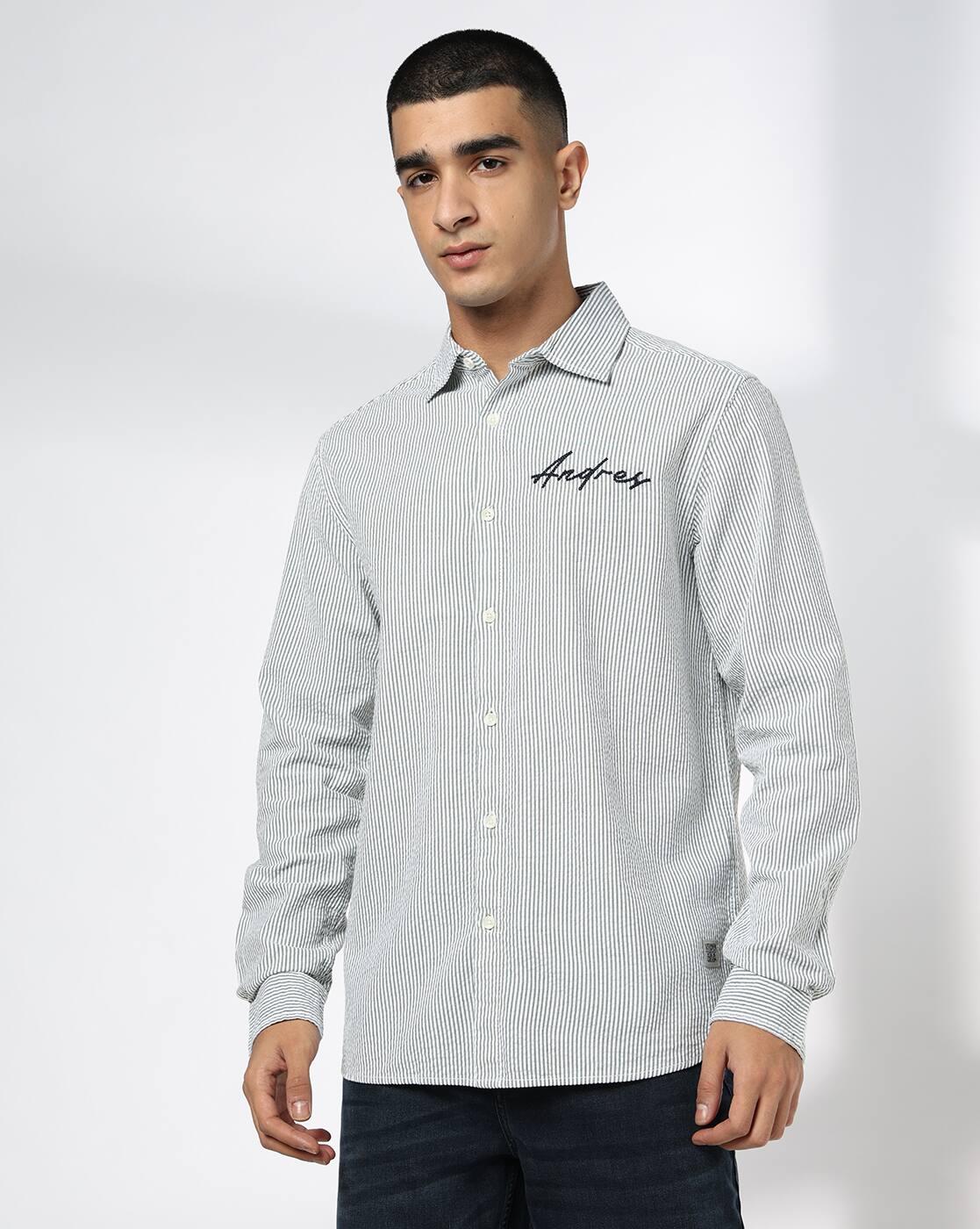 DNMX | Men Stripes Regular Fit Shirt|3