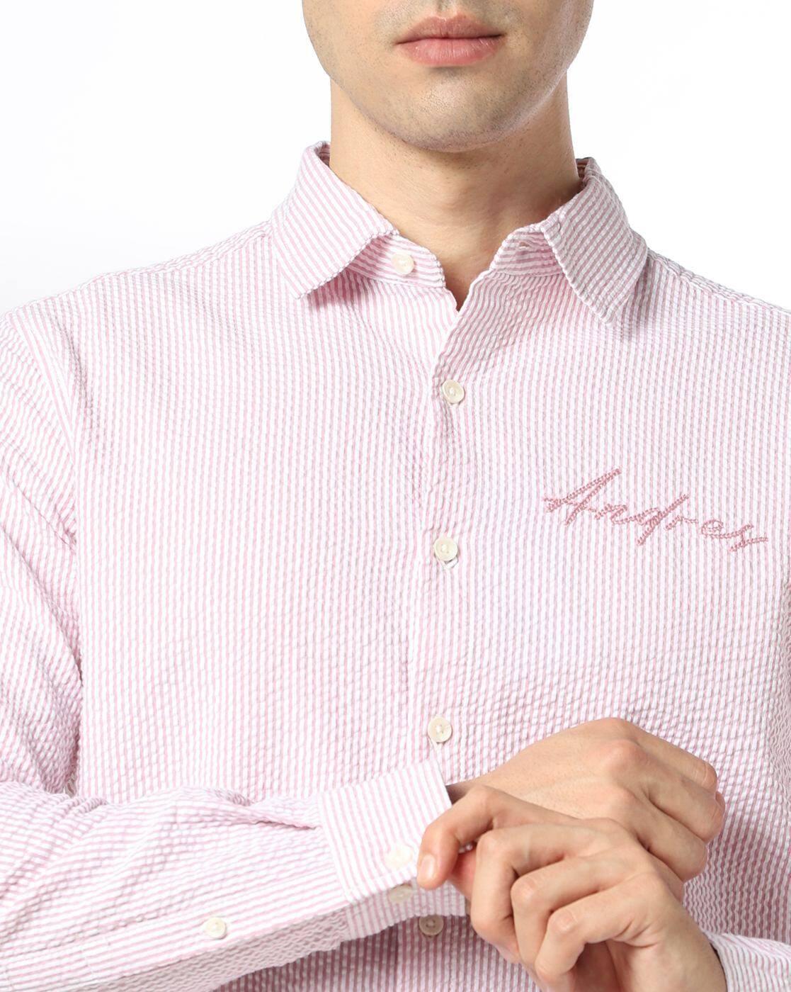 DNMX | Men Stripes Regular Fit Shirt|4