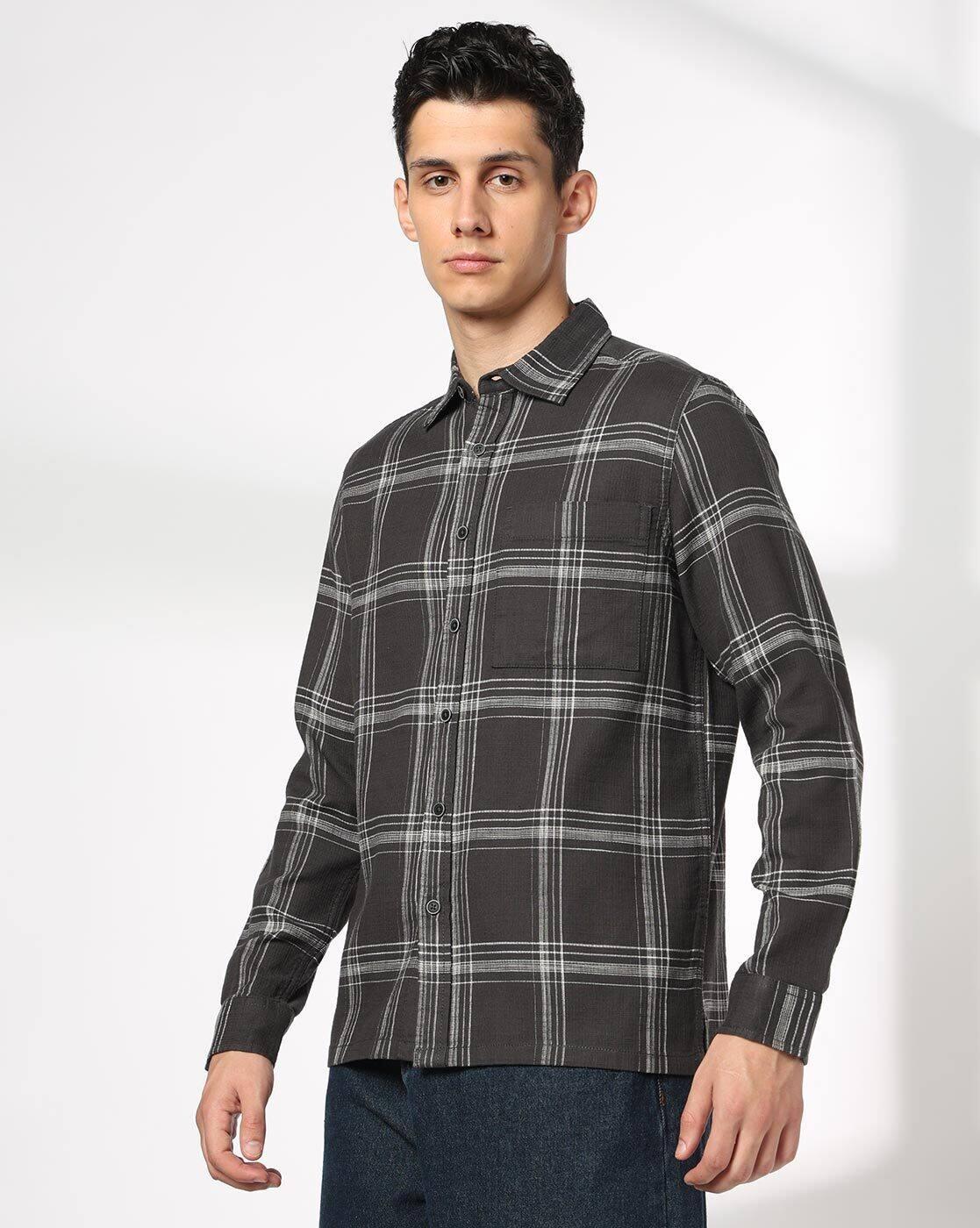 DNMX | Men Checked Regular Fit Shirt|1