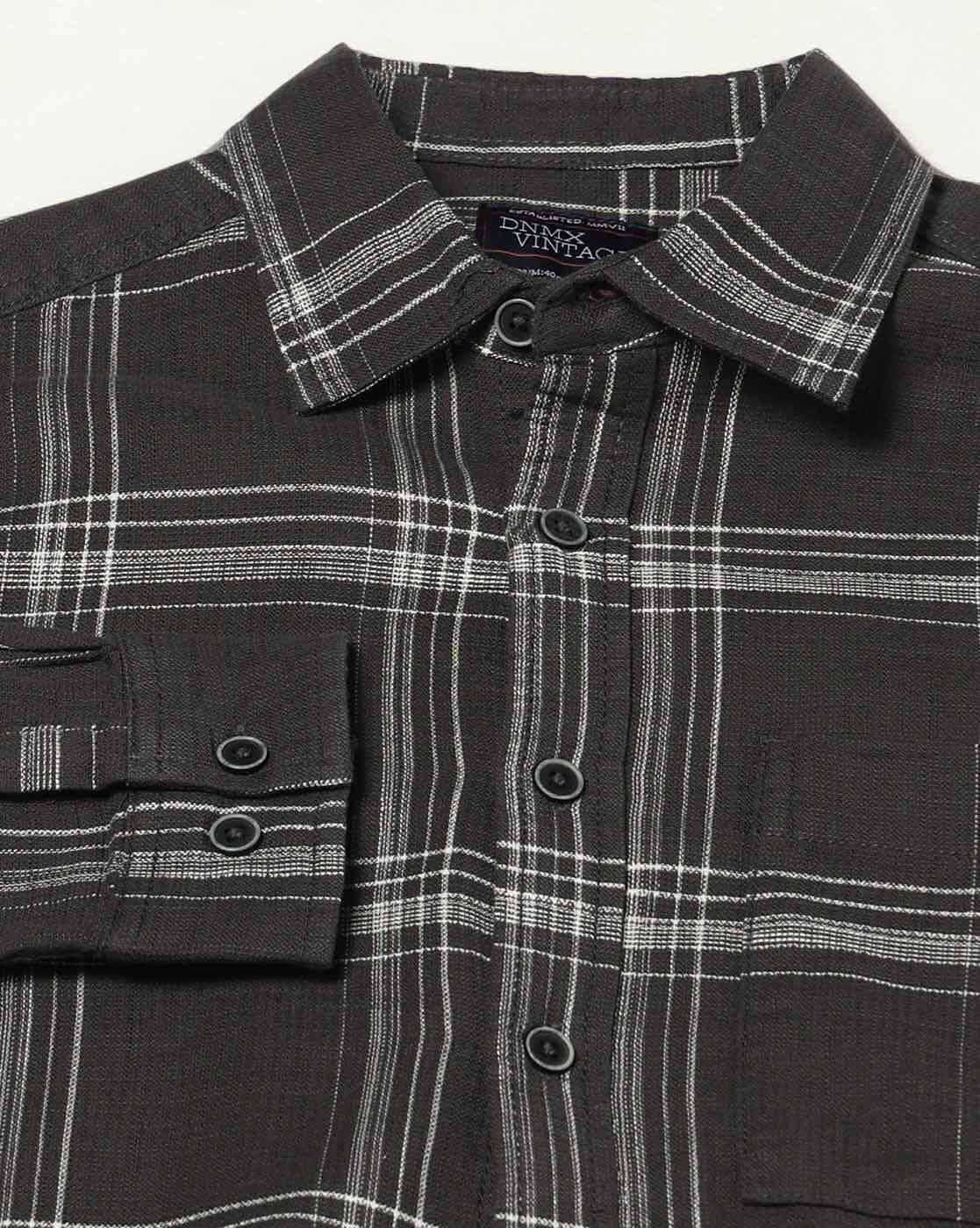 DNMX | Men Checked Regular Fit Shirt|5