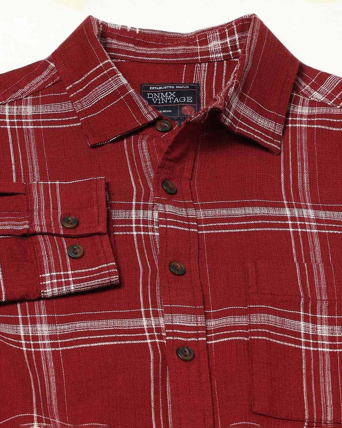DNMX | Men Checked Regular Fit Shirt|5