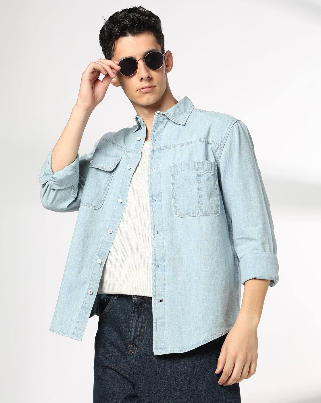 DNMX | Men Washed Regular Fit Shirt|0