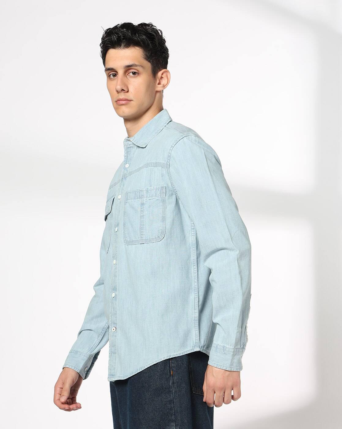 DNMX | Men Washed Regular Fit Shirt|1