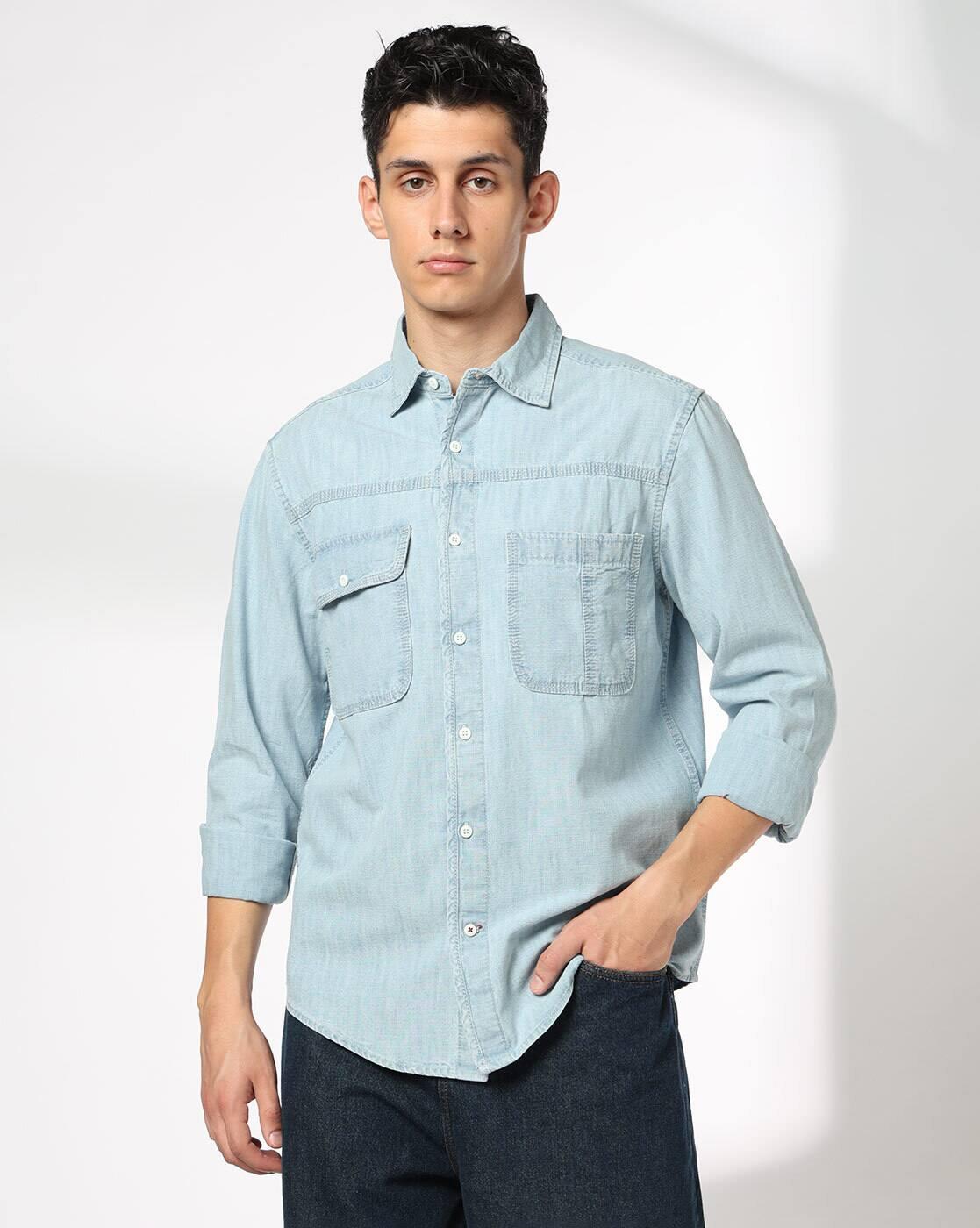 DNMX | Men Washed Regular Fit Shirt|4