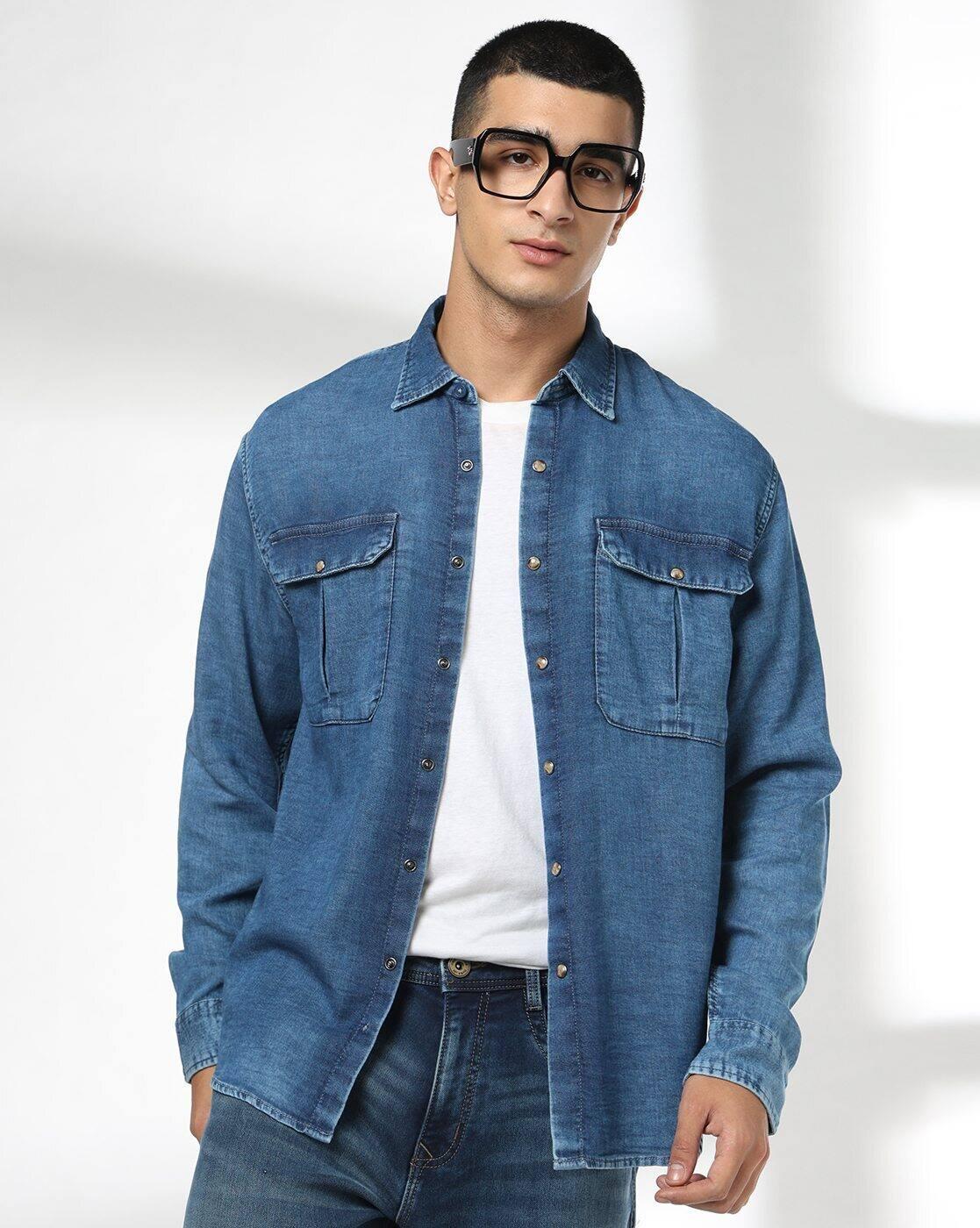 DNMX | Men Washed Relaxed Fit Shirt|0