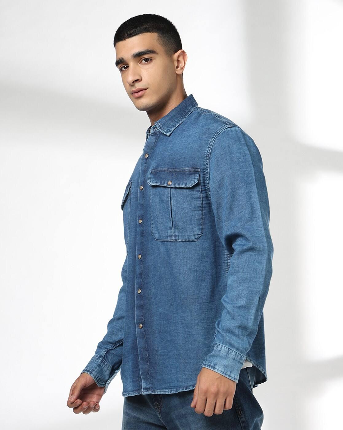 DNMX | Men Washed Relaxed Fit Shirt|1