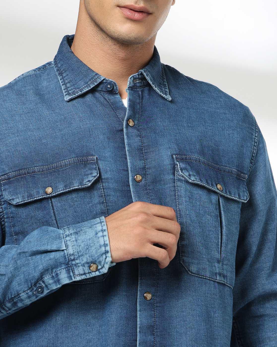 DNMX | Men Washed Relaxed Fit Shirt|4
