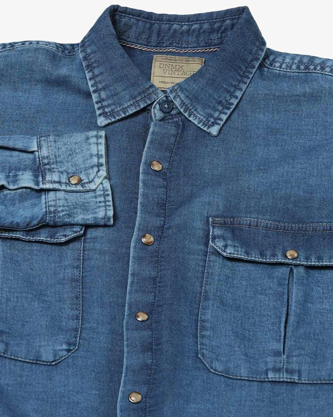 DNMX | Men Washed Relaxed Fit Shirt|5