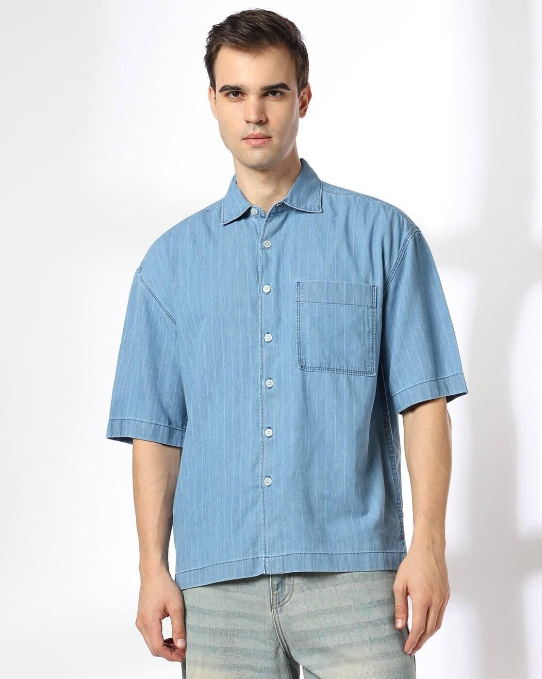 DNMX | Men Stripes Boxy Fit Shirt|3