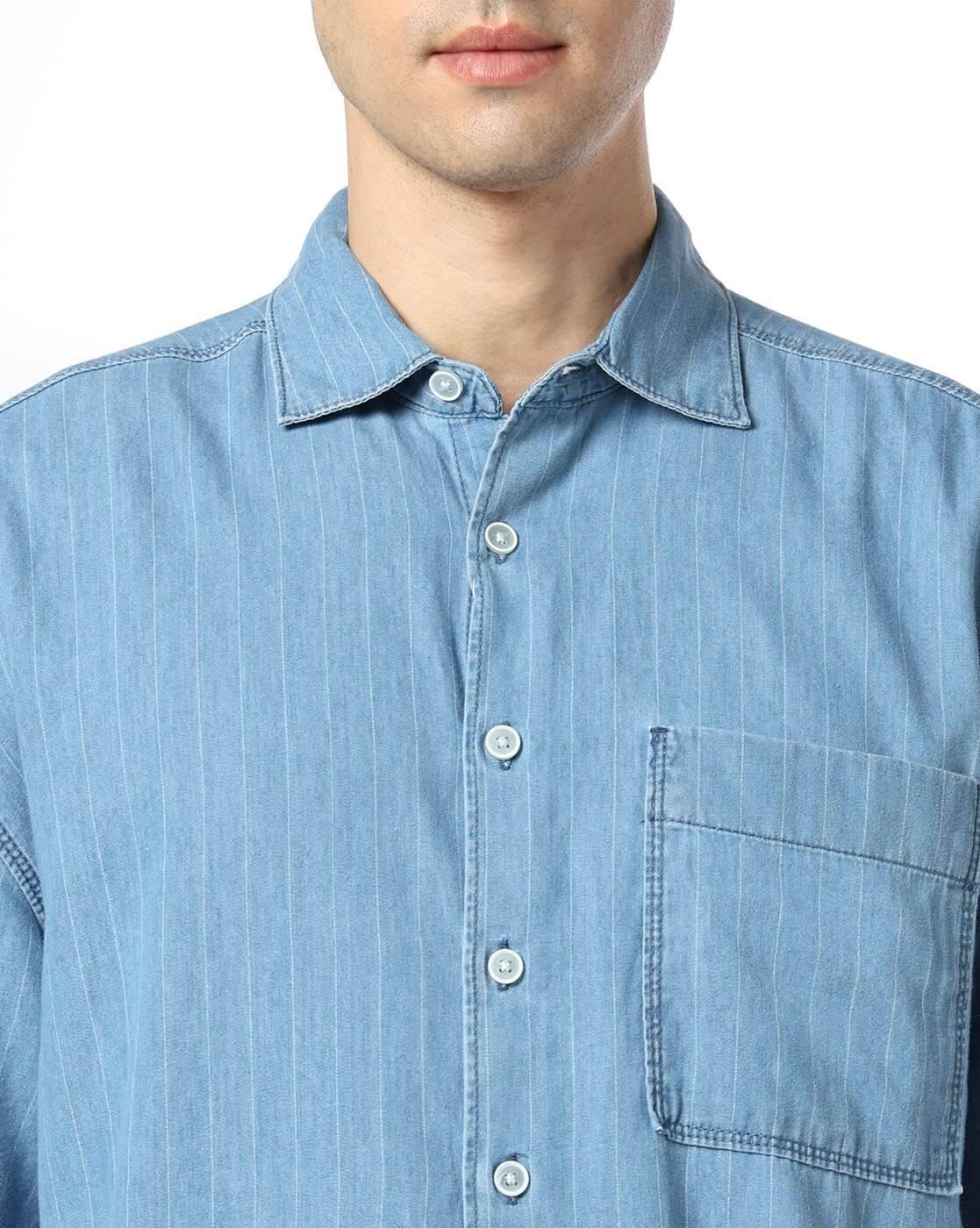 DNMX | Men Stripes Boxy Fit Shirt|4