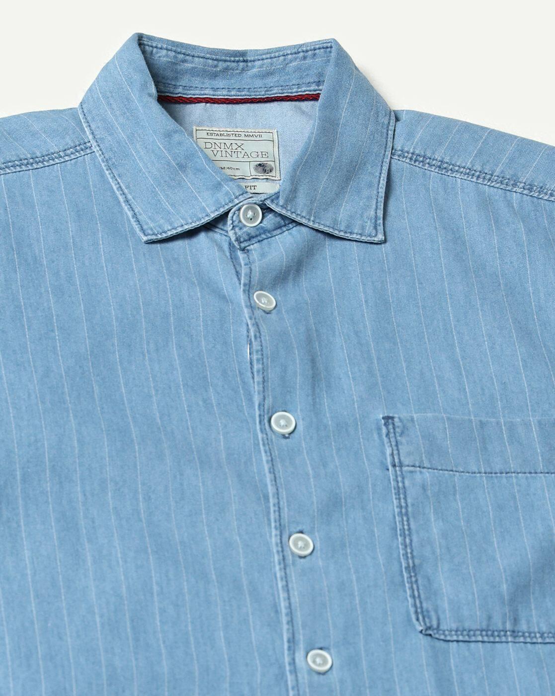 DNMX | Men Stripes Boxy Fit Shirt|5