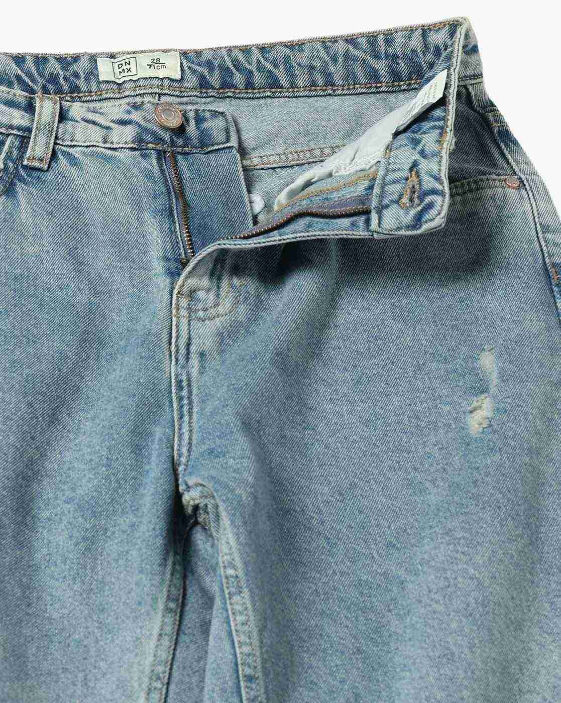 DNMX | Women Lightly Washed Distressed Mom Fit Jeans|4