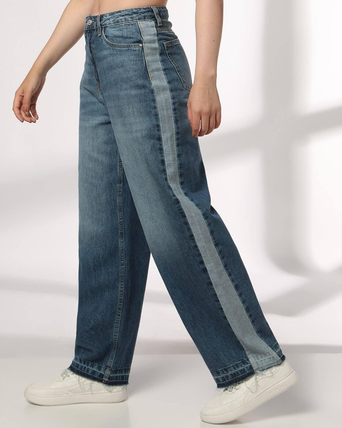 DNMX | Women Mid-Wash Baggy Jeans|1
